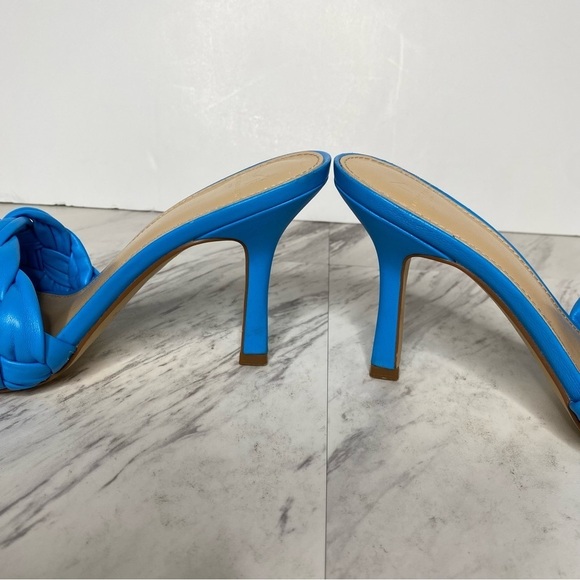 Marc Fisher Draya Braided Blue Leather Heeled Sandal 8M - Picture 8 of 13